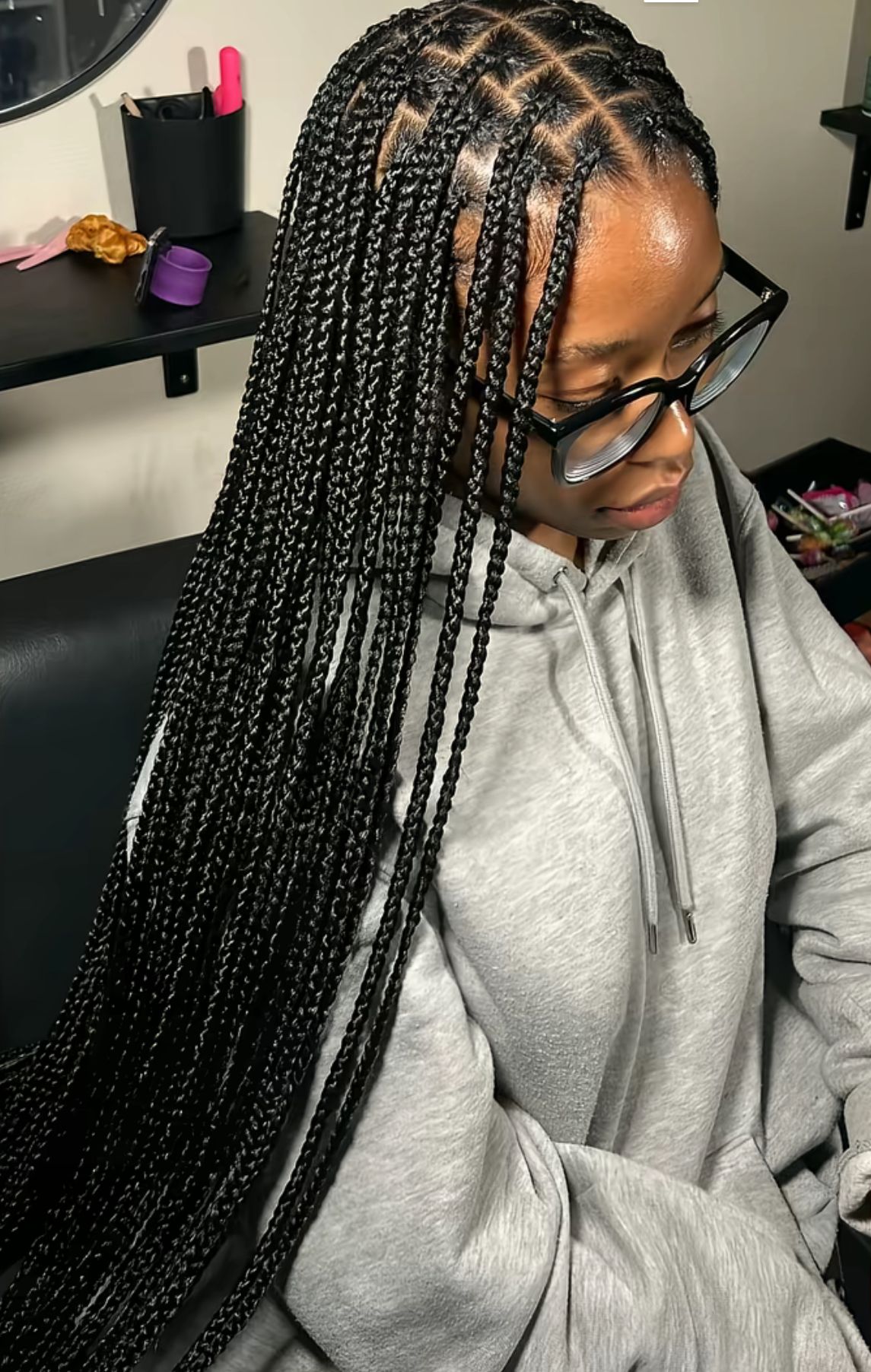 Box braids longues réalisées par Yasmine